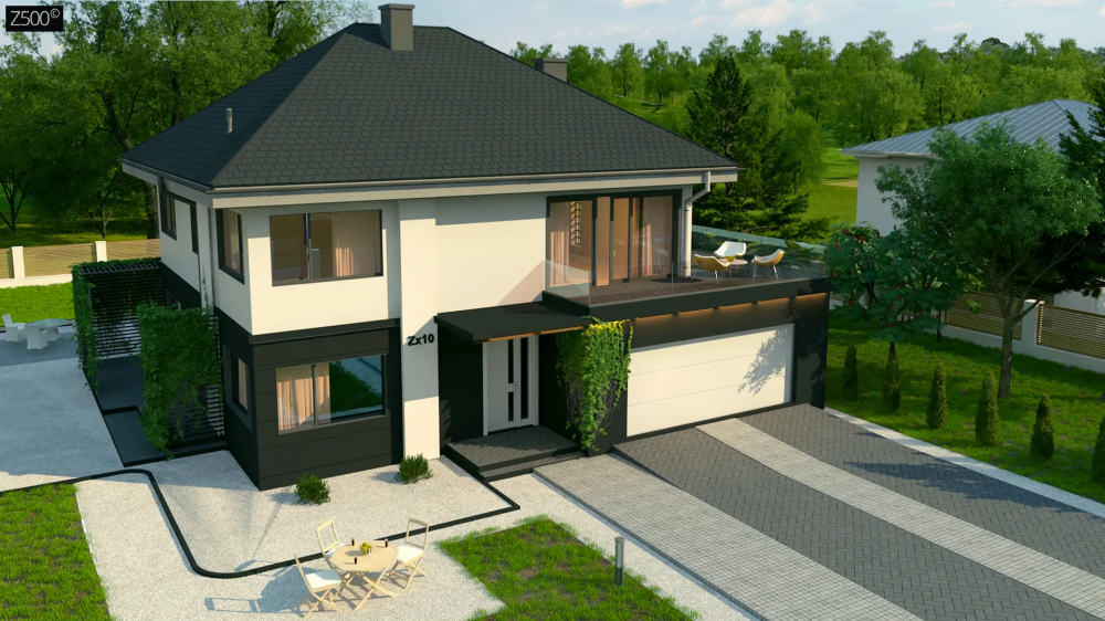 Двухэтажный проект дома Версия проекта Zx10 с измененной планировкой